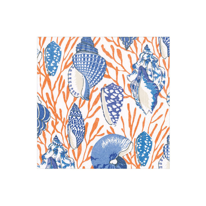 Coral/Blue Shell Napkins