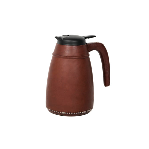 Thermal Carafe in Brown Leather 1L
