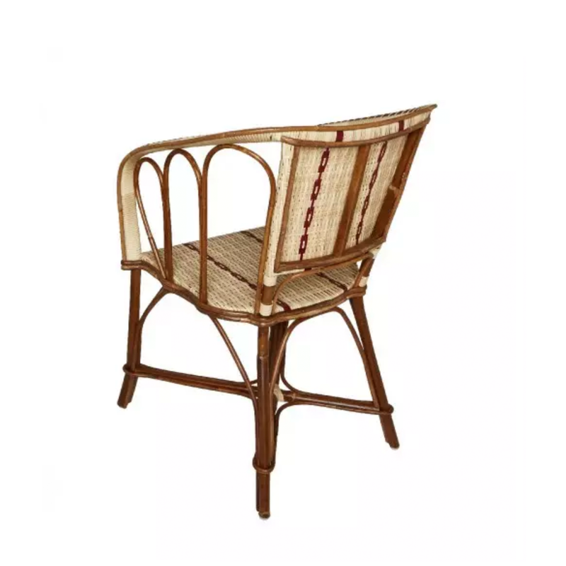 Bistro Chair with Arms in Rattan + Resin