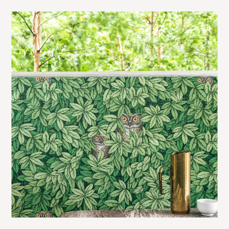 Fornasetti Papel de Parede Foglie e Civette