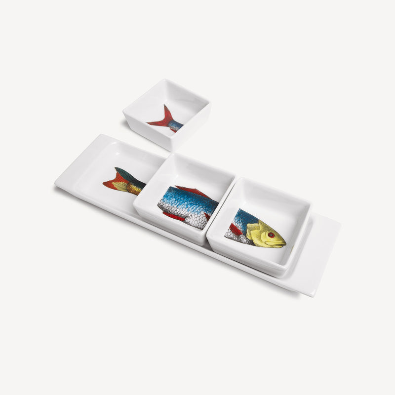 Fornasetti Conjunto de aperitivos Pesci
