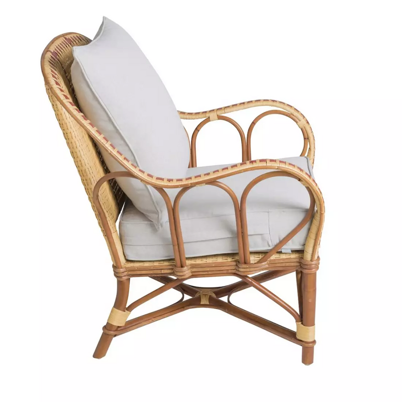 Bagatelle Armchair in Rattan with Cushions