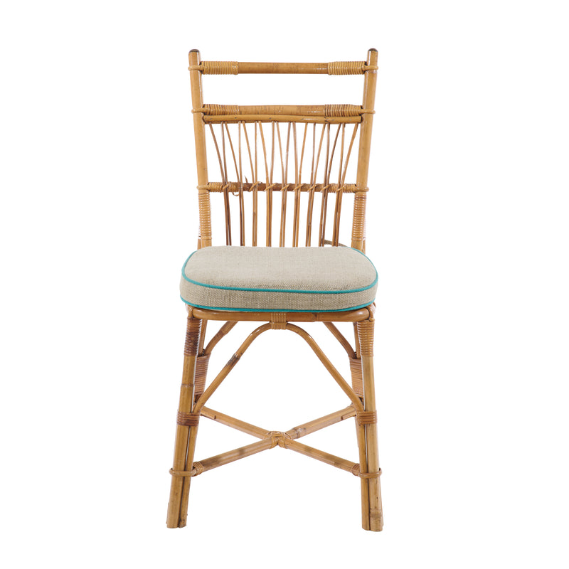 Vintage Bamboo Chair and Cushion