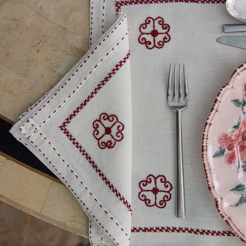 Placemat and Embroidered Napkin