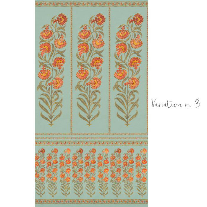 Papel de Parede Arjumand Raj Flower Turquiose