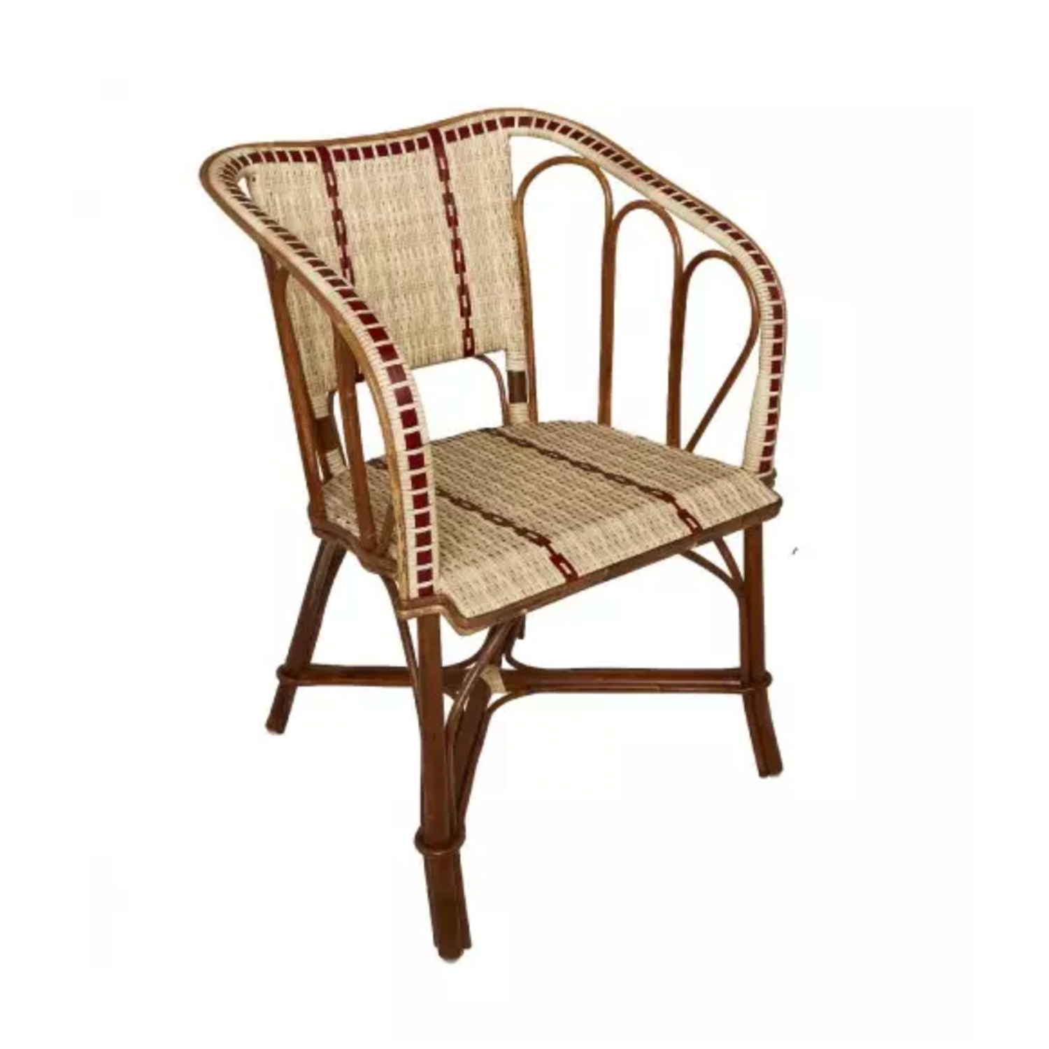 Bistro Chair with Arms in Rattan + Resin