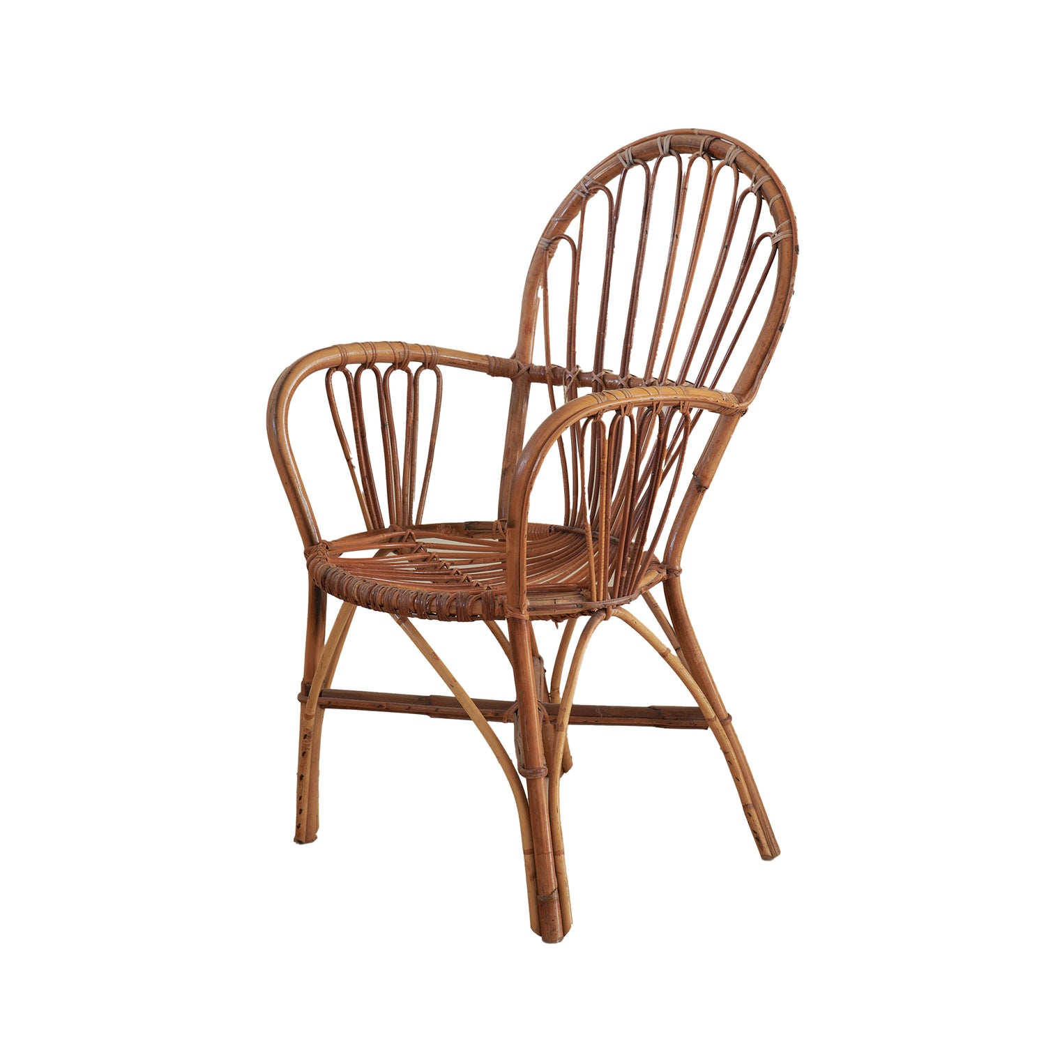Vintage Bamboo Chair with Arm