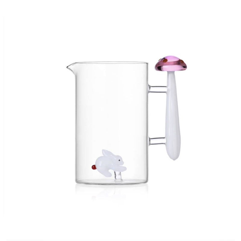 White Rabbit and Pink Mushroom Jug