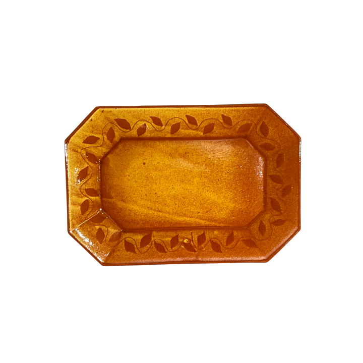 Prato cerâmico amarelo