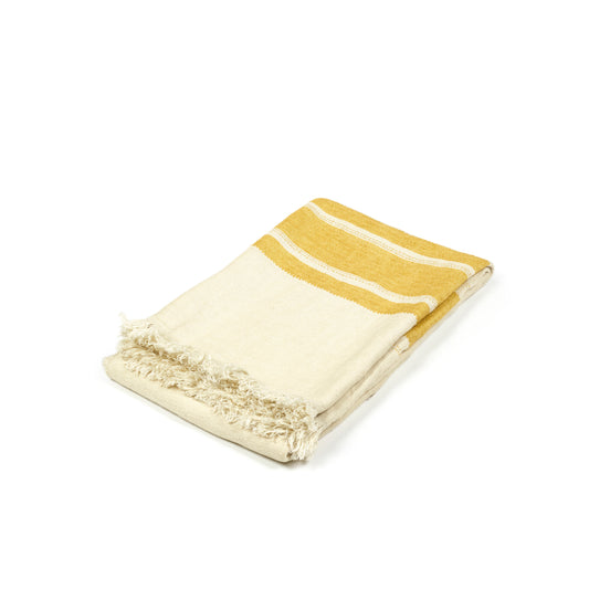 The Belgian Towel Fouta Mustard stripe
