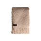 Manta de alpaca tecida à mão com franjas - cor aveia