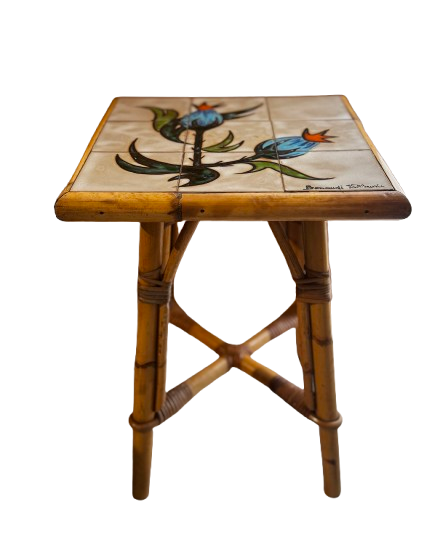 Mesa Vintage Tampo Azulejo Quadrado - Pequena