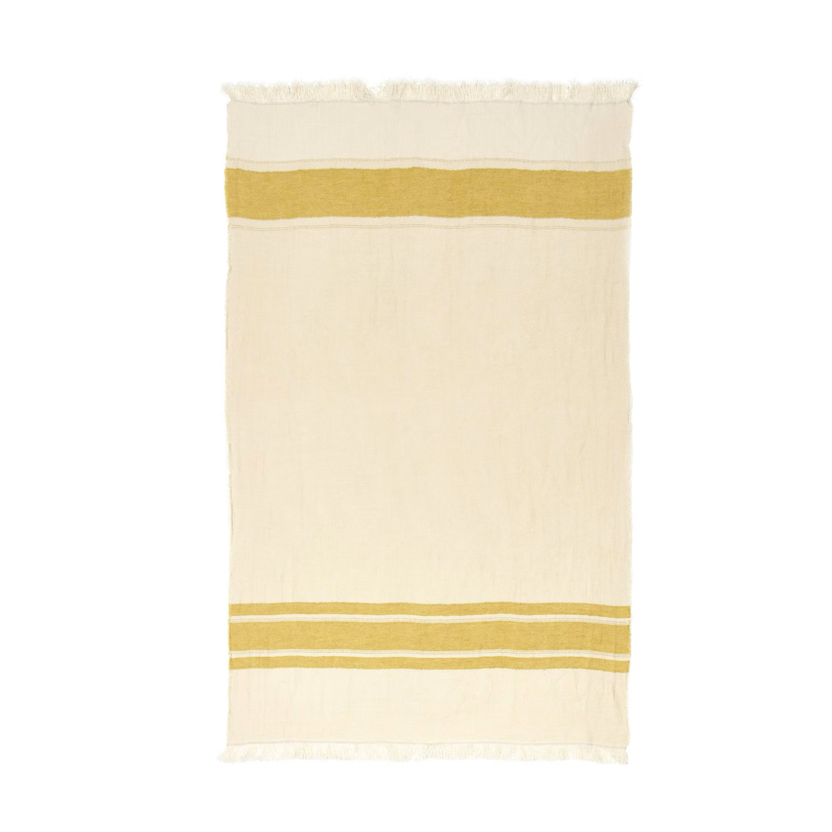 The Belgian Towel Fouta Mustard stripe