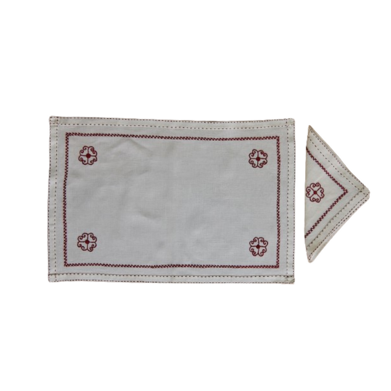 Placemat and Embroidered Napkin