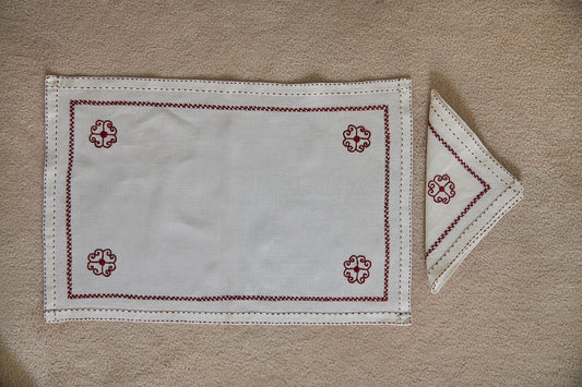 Placemat and Embroidered Napkin